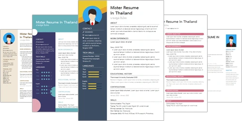 ตัวอย่างธีมเรซูเม่